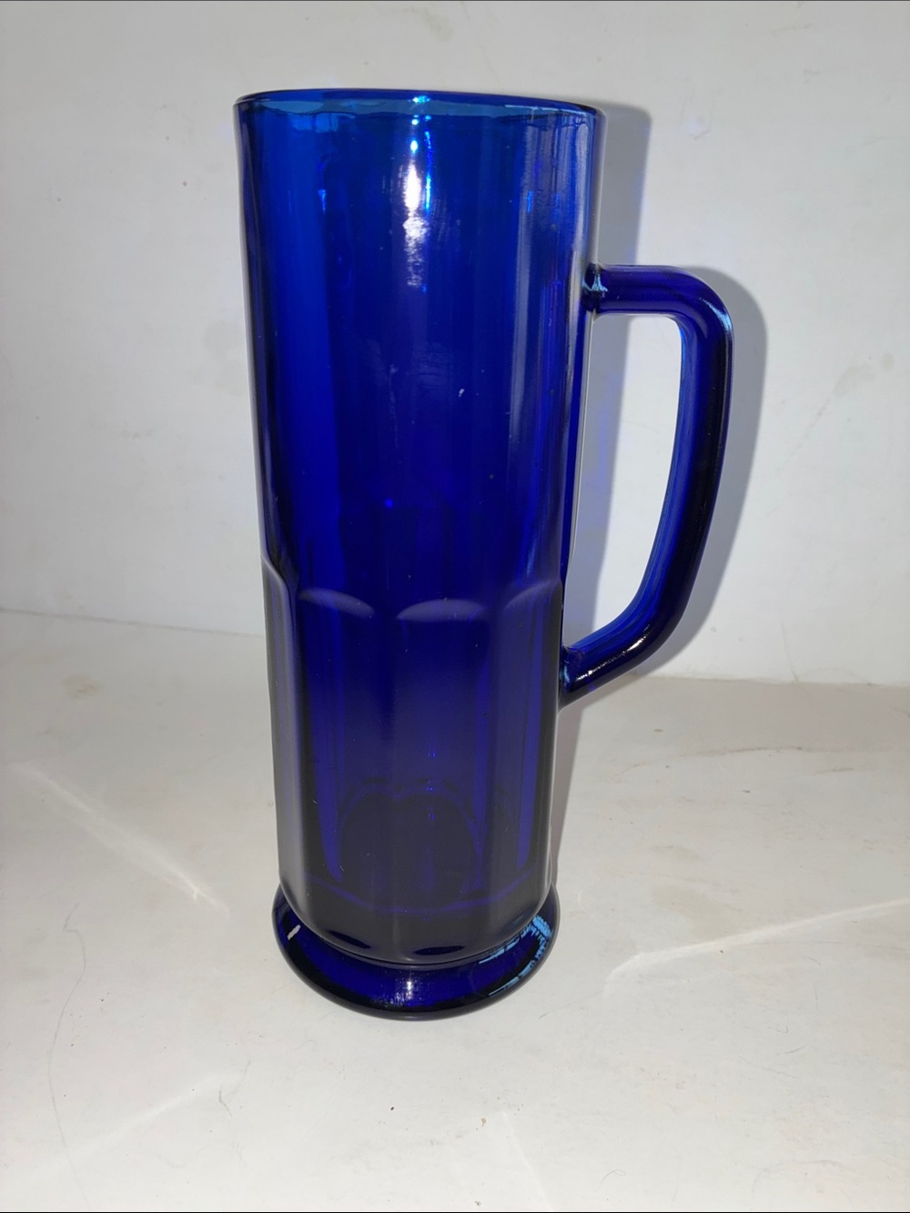 Libbey Cobalt Blue Glass Beer Mug with Handle